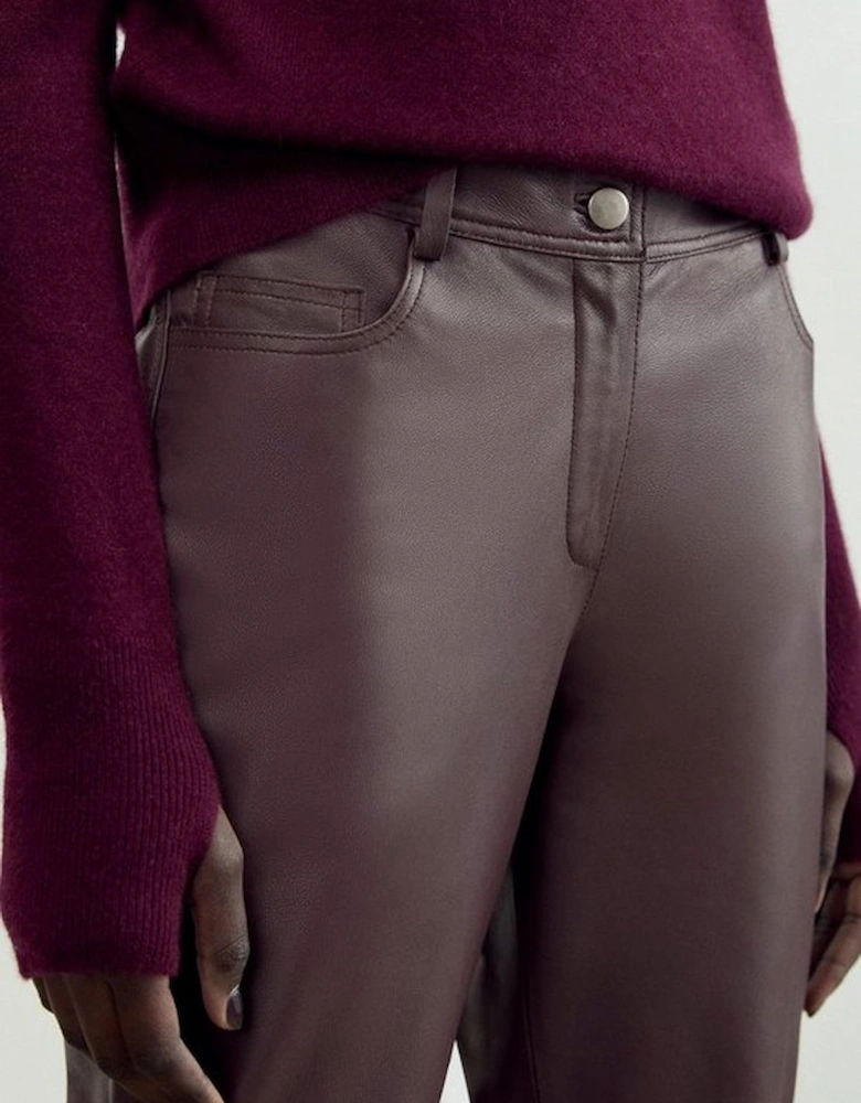 The Founder Leather Slim Leg Trousers