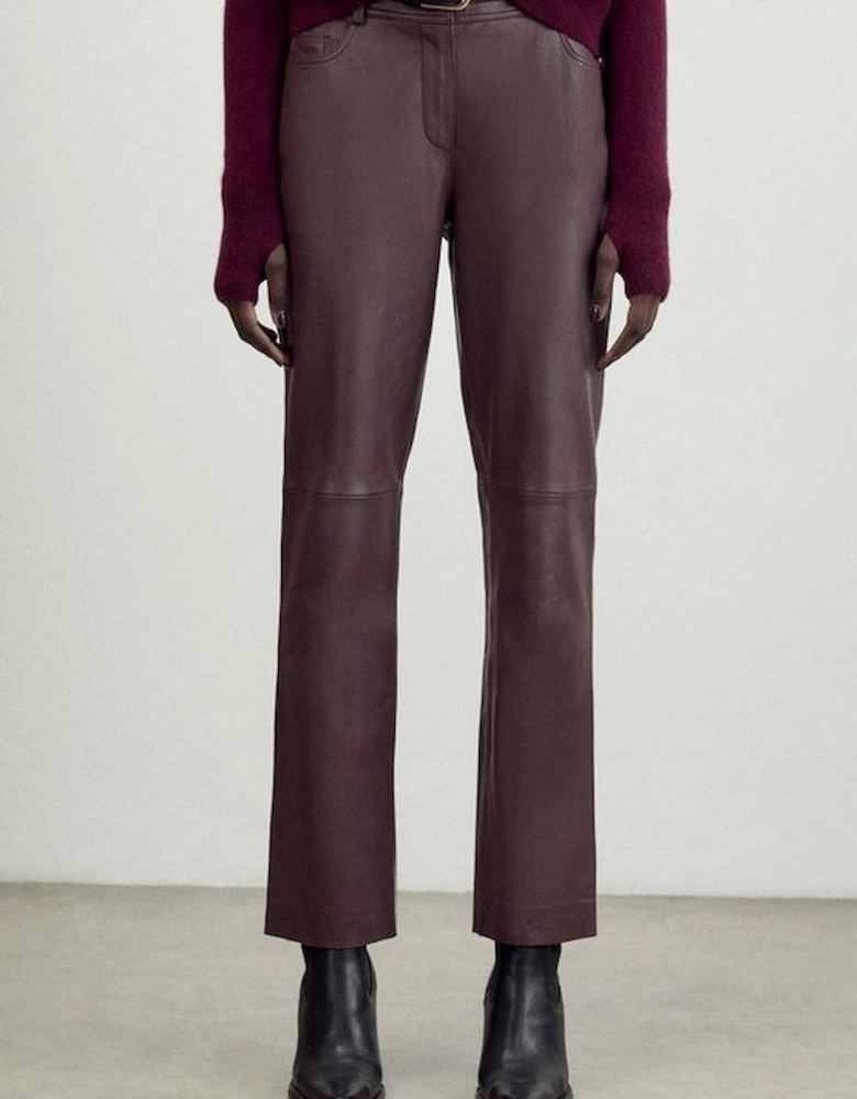 The Founder Leather Slim Leg Trousers