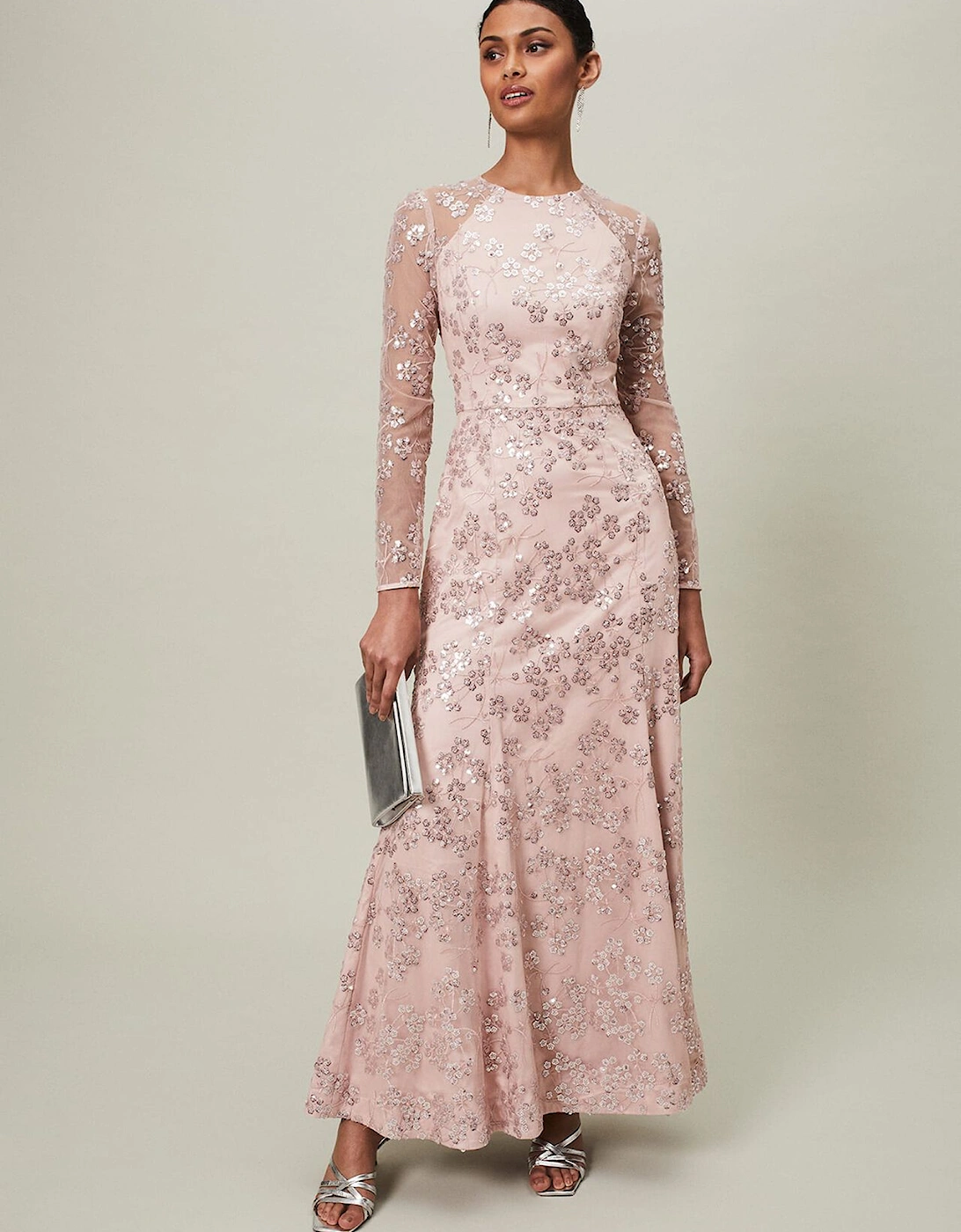 Natalya Sequin Floral Maxi Dress, 2 of 1