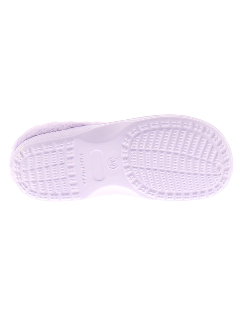 Junior Girls Sandals Clogs Faux Fur Phoebe purple UK Size