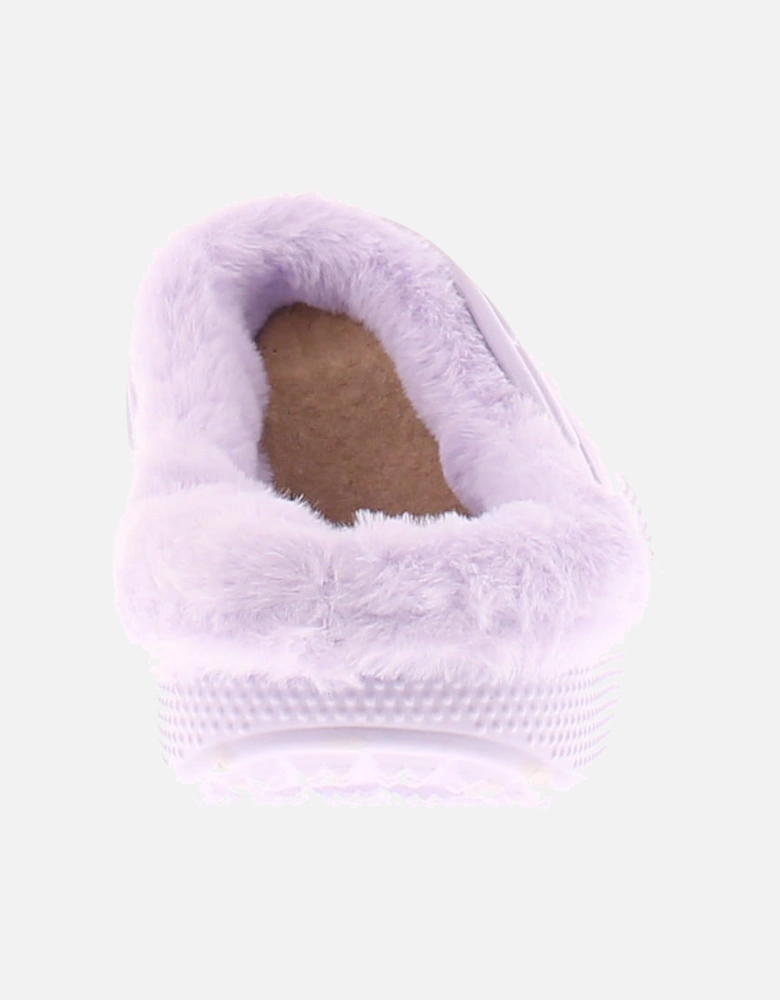 Junior Girls Sandals Clogs Faux Fur Phoebe purple UK Size