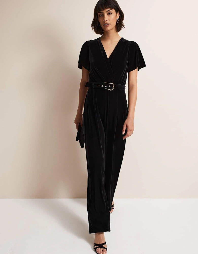 Holly Black Velvet Jumpsuit