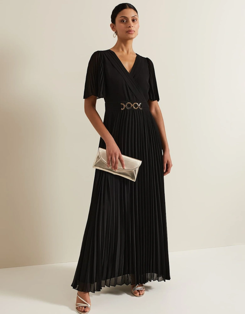 Yasmina Pleated Maxi Dress