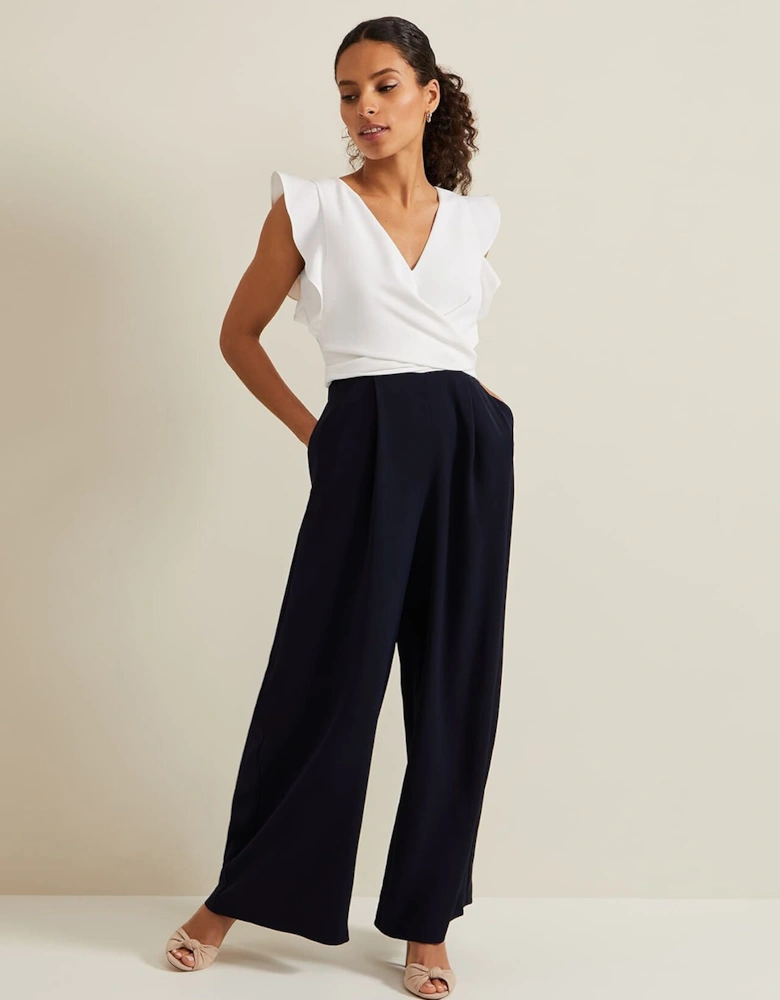 Petite Ayla Ruffle Colourblock Jumpsuit