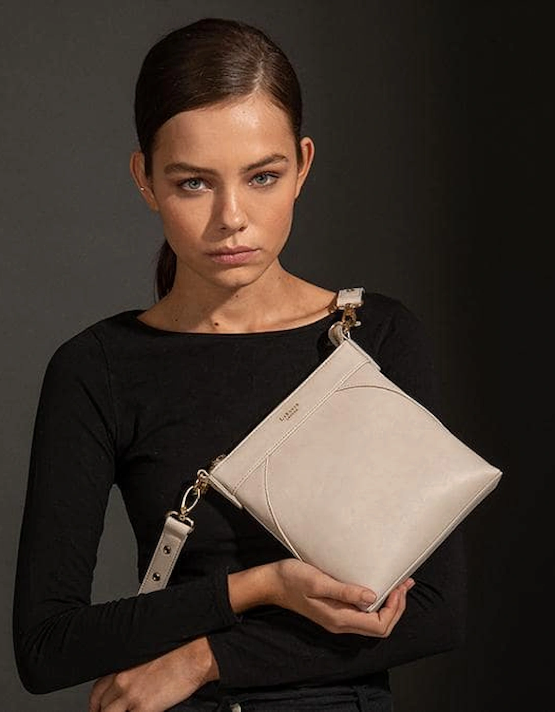 Raven Grey Vegan Crossbody Bag