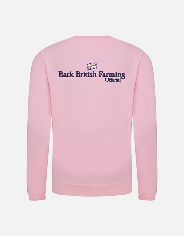 Back British Farming Kids Sweatshirt Baby Pink