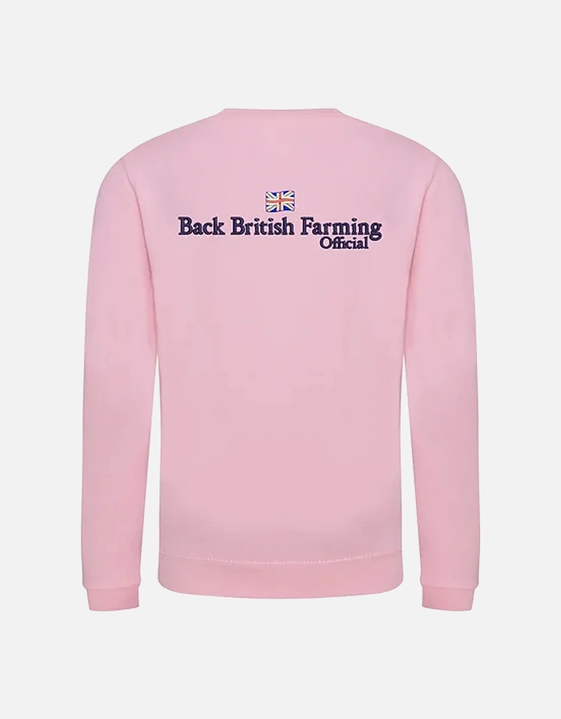 Back British Farming Kids Sweatshirt Baby Pink, 2 of 1