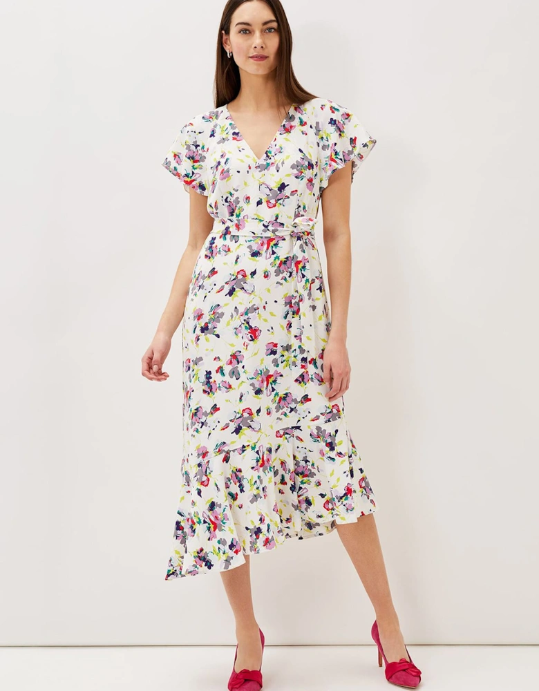 Lorel Floral Asymmetric Hem Dress