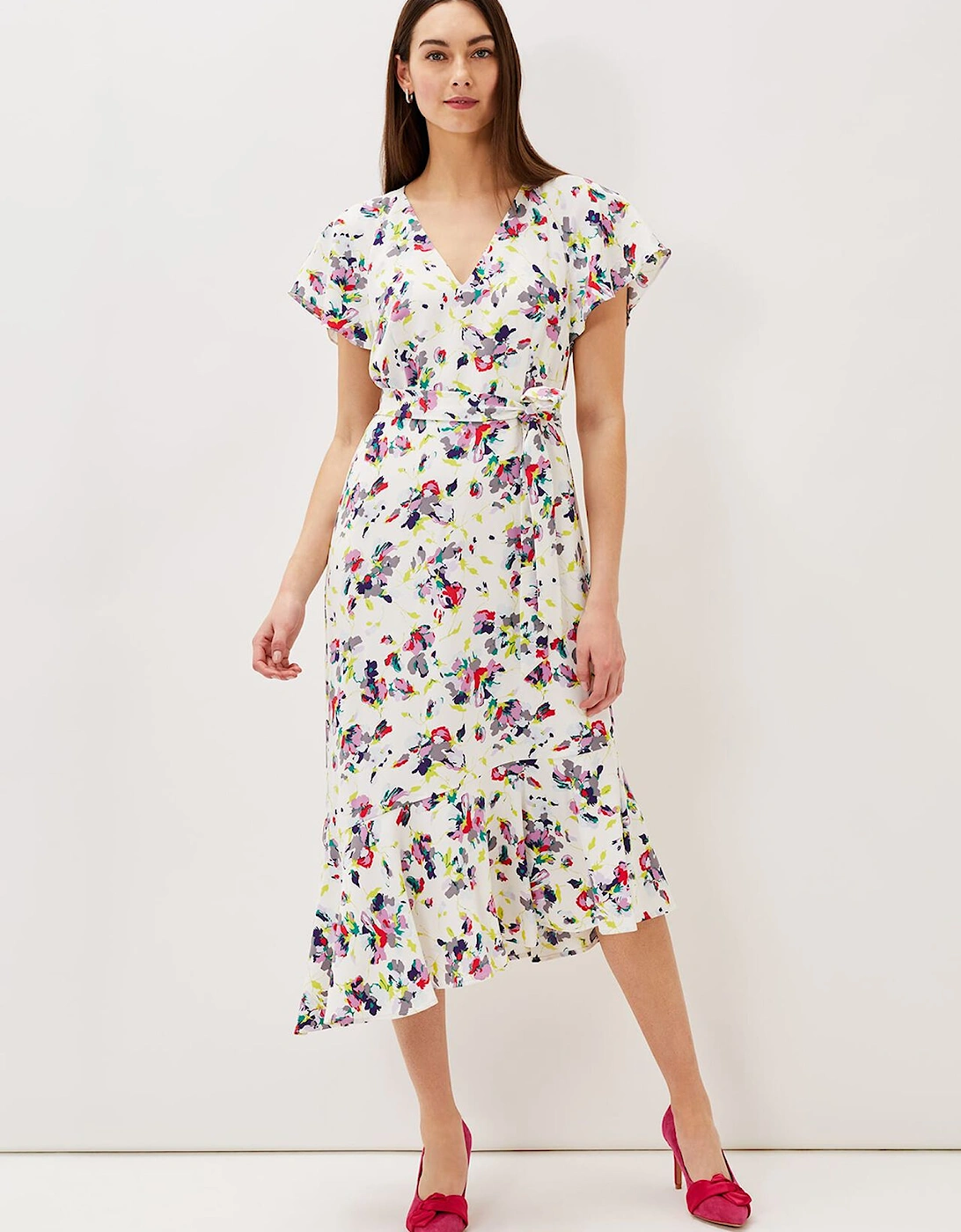 Lorel Floral Asymmetric Hem Dress, 7 of 6