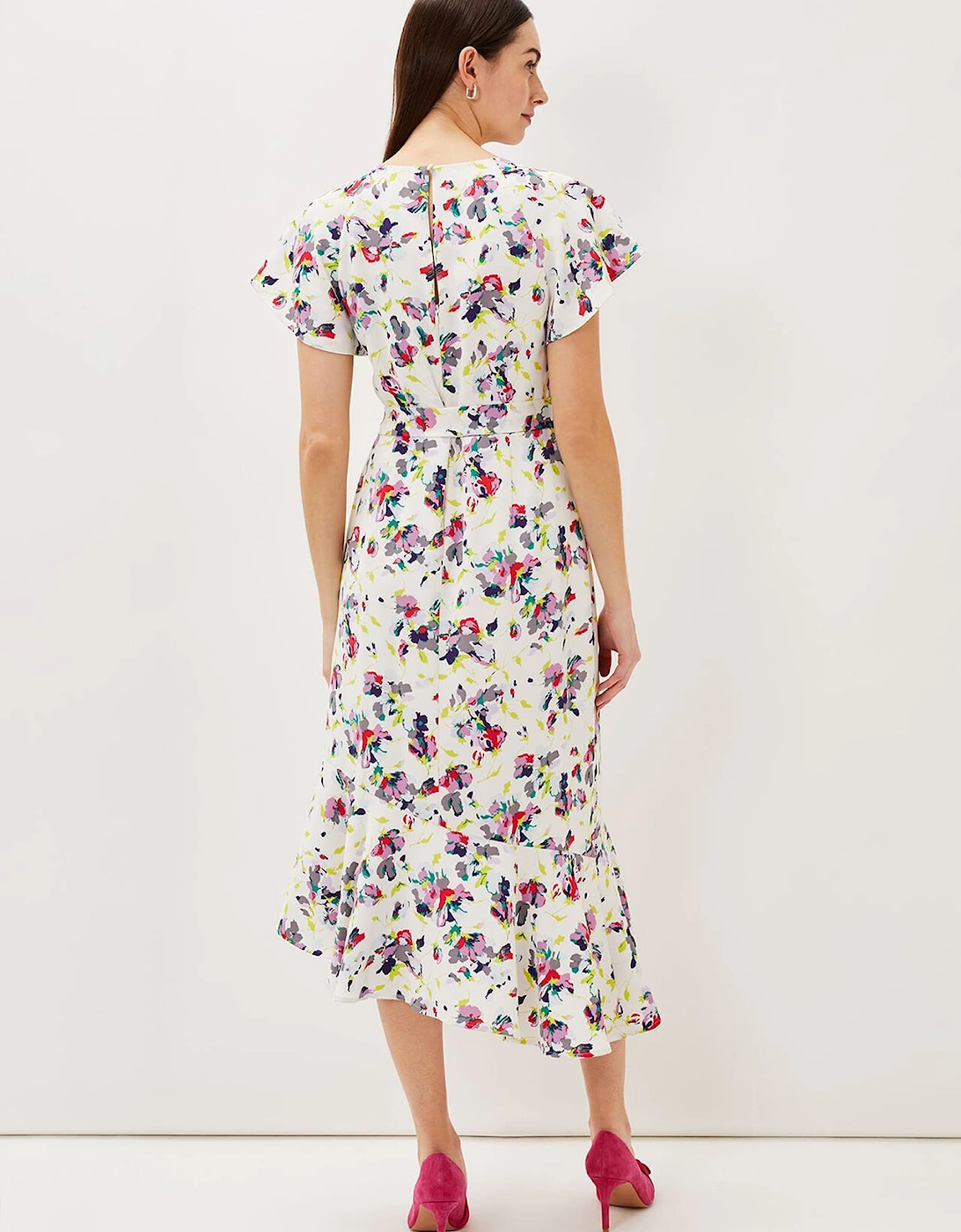 Lorel Floral Asymmetric Hem Dress