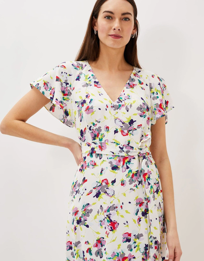 Lorel Floral Asymmetric Hem Dress