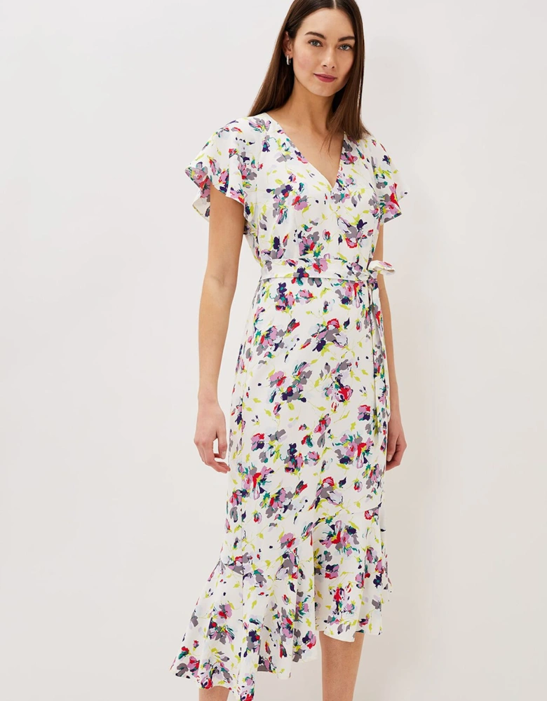 Lorel Floral Asymmetric Hem Dress