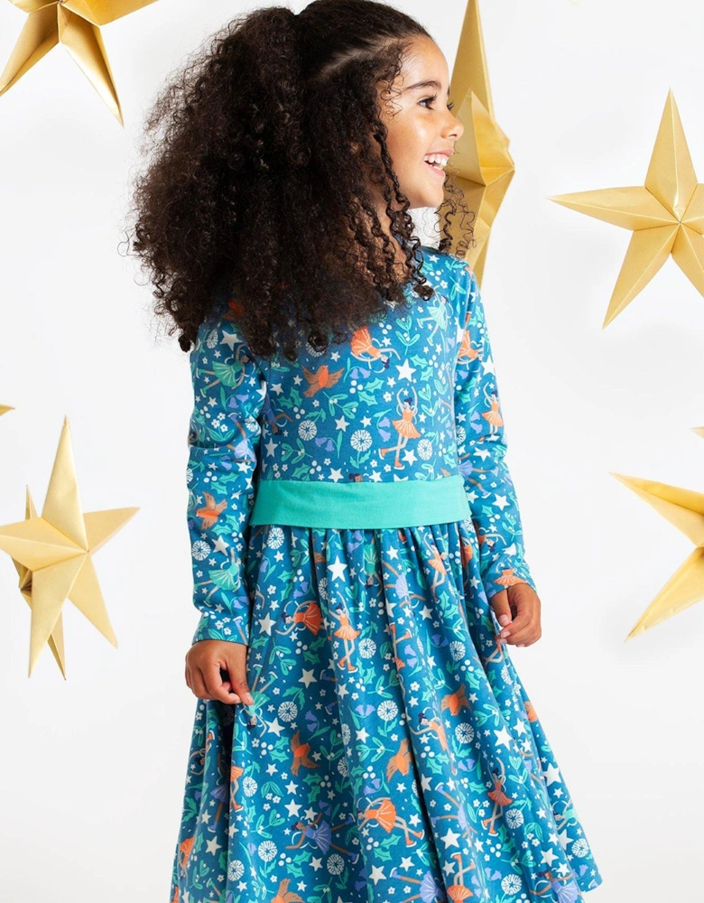 Girls Party Skater Dress - Blue