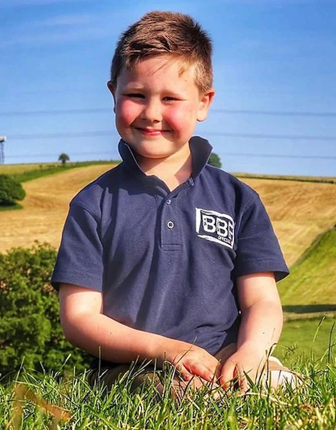 Back British Farming Children's Polo Shirt Purple