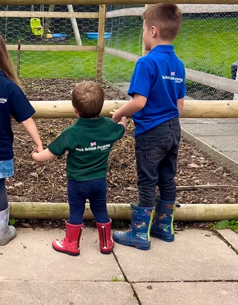 Back British Farming Children's Unisex Polo Royal Blue