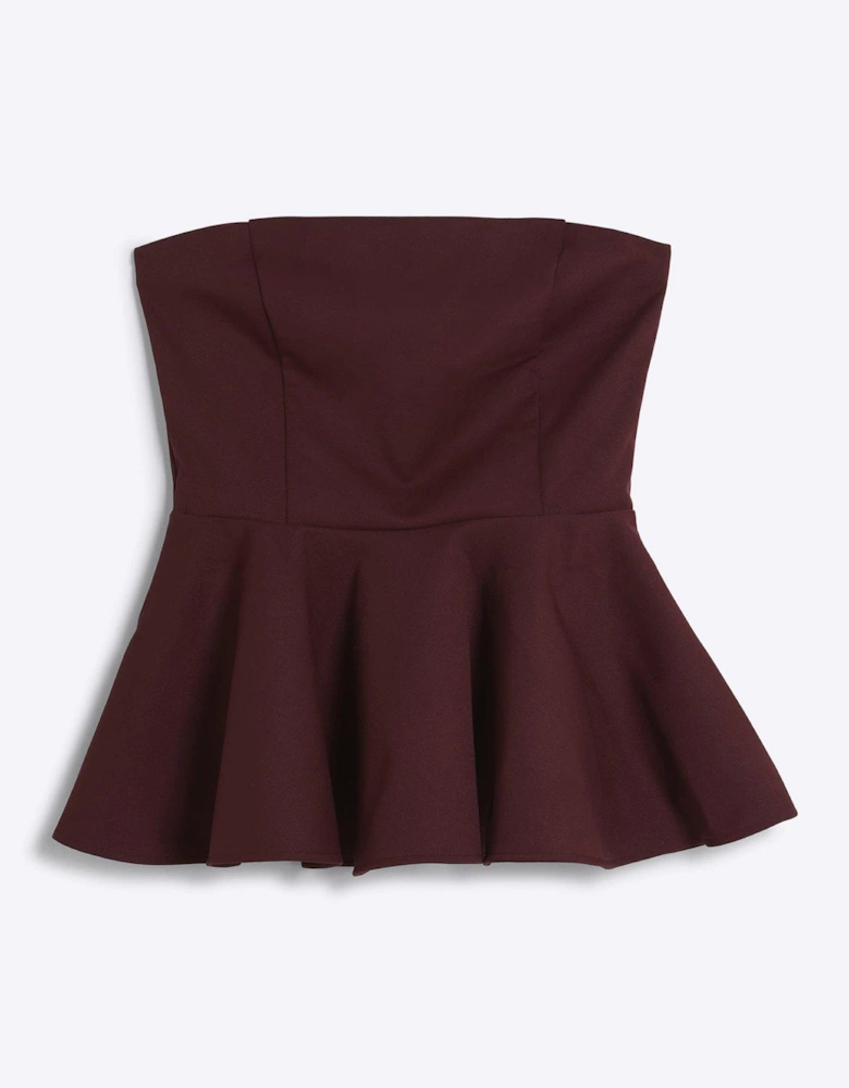 Peplum Bonded Top - Dark Purple