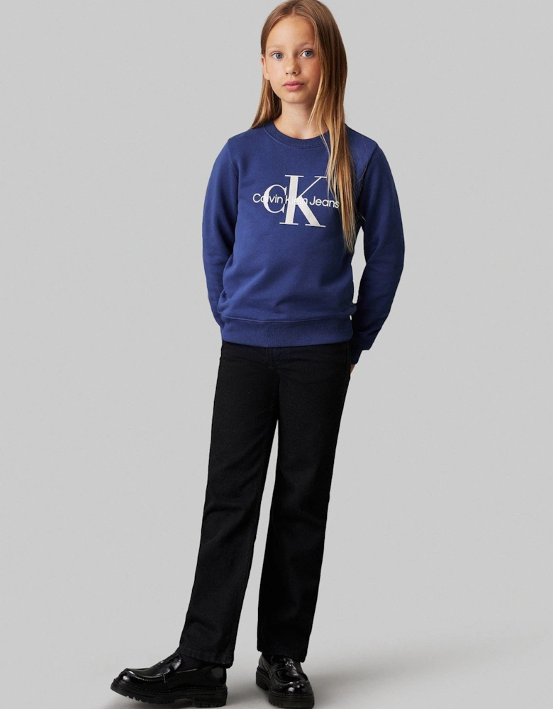 Kids Ck Monogram Terry Sweatshirt - Blue