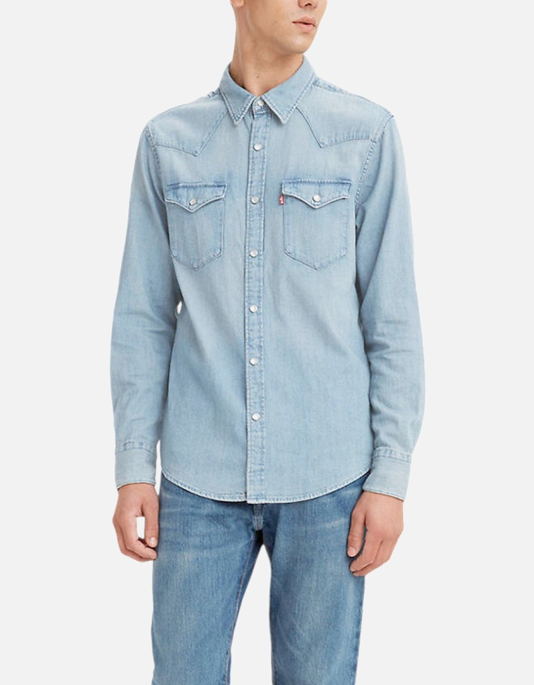 LEVI'S Mens Denim Shirt Vintage Long Sleeve Stretch Casual Western Barstow Shirt