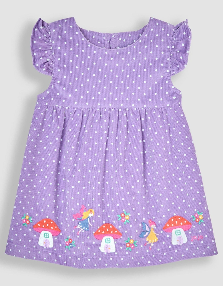 Girls Fairy Embroidered Co-ord Baby Dress & Body Set - Purple