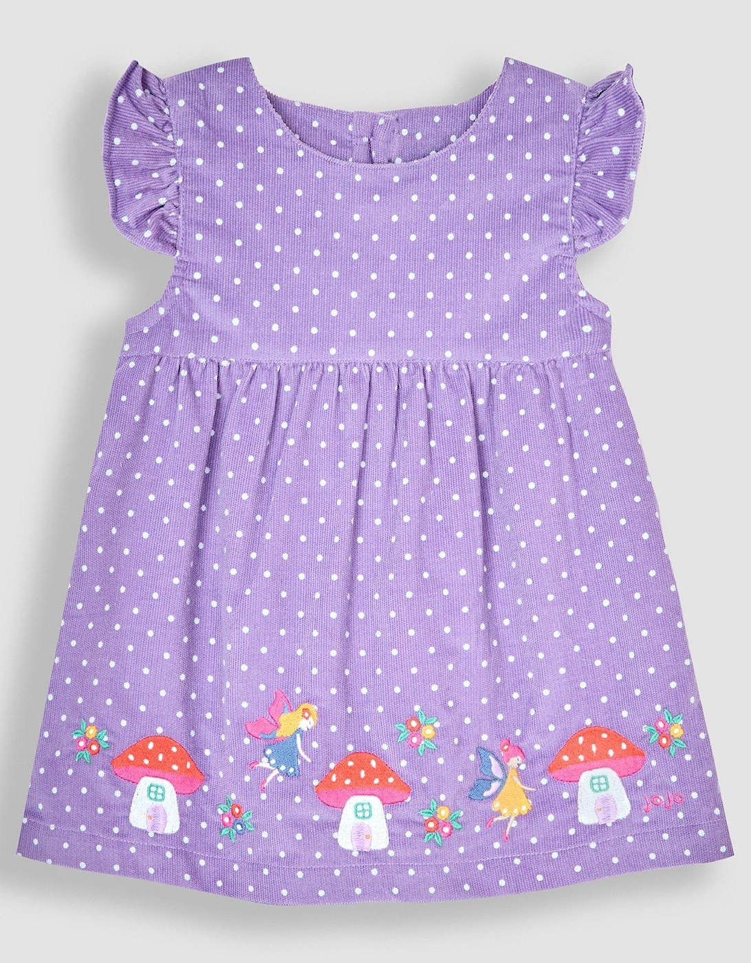 Girls Fairy Embroidered Co-ord Baby Dress & Body Set - Purple