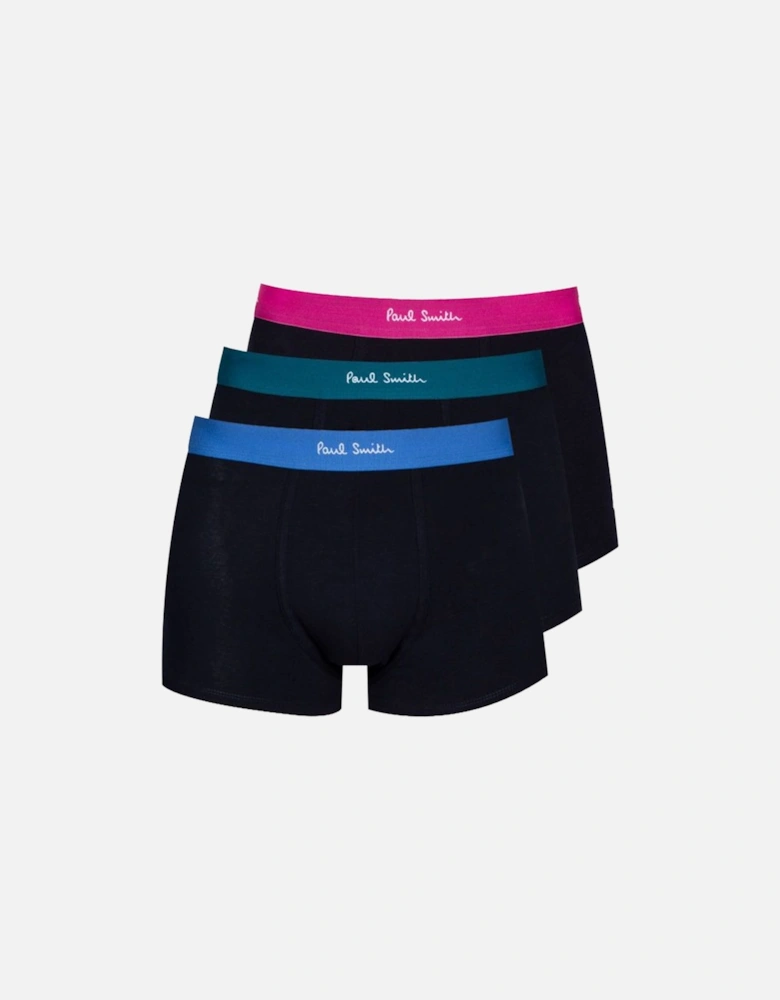 3-Pack Men's Coloured Waistband Trunk, Navy