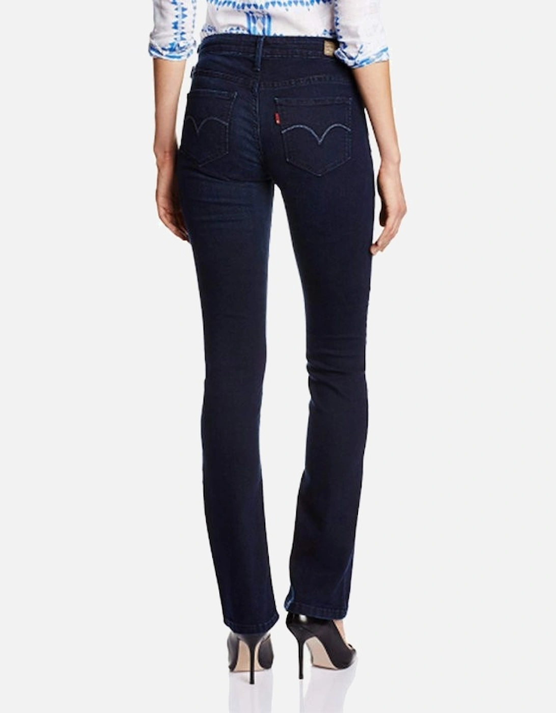 LEVI'S 16635-0000 Womens Denim Jeans Stretch Slim Legging Mini Bootcut Navy Blue