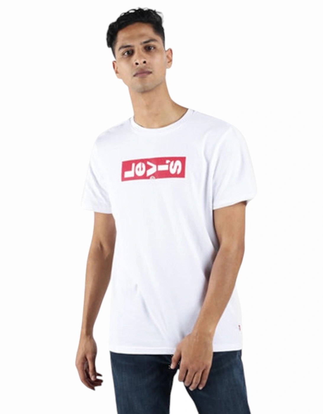Men's T-Shirt Levis Brand Patch Logo Summer Cotton Tops White Levi Tee