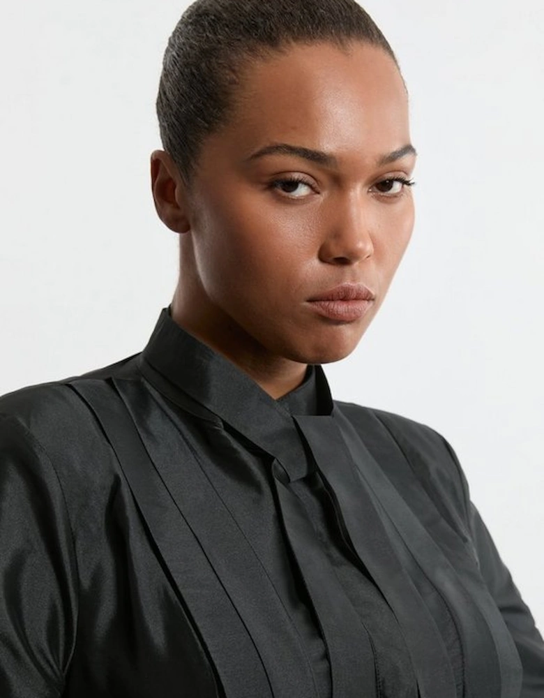 Archive Collection - Plus Size Taffeta Pleat Detail Shirt