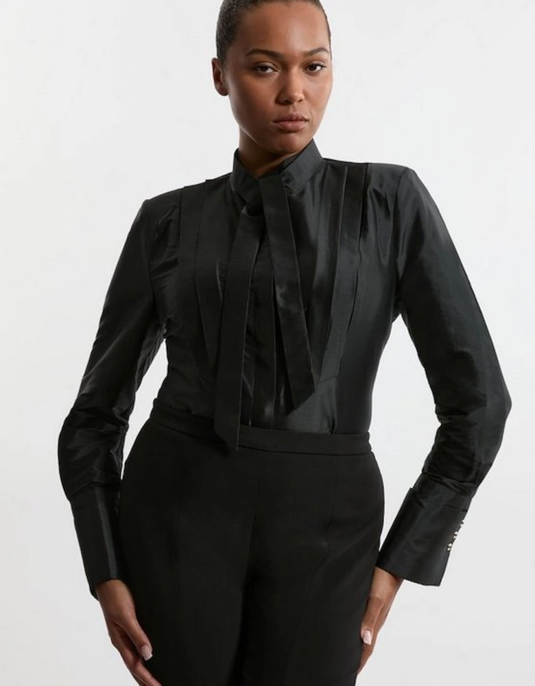 Archive Collection - Plus Size Taffeta Pleat Detail Shirt