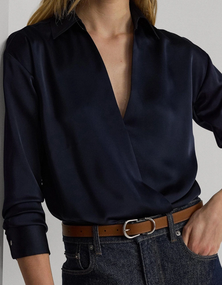 Jaylah Long Sleeve Blouse - Navy