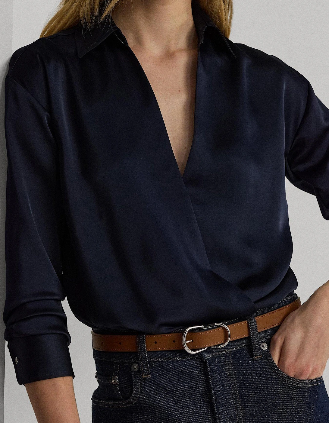 Jaylah Long Sleeve Blouse - Navy