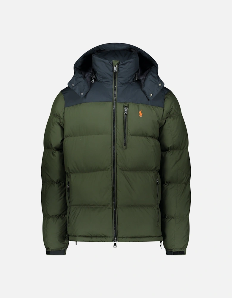 Ralph Lauren Insulated Down Feather Puffer Jacket - Military Green/Orange