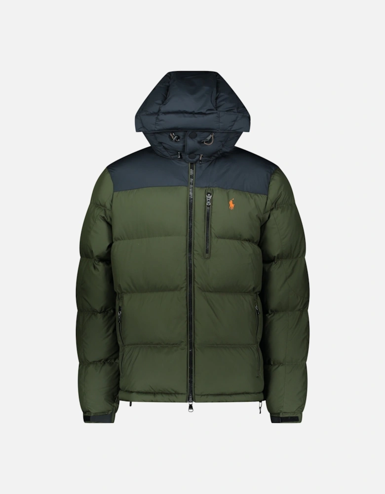 Ralph Lauren Insulated Down Feather Puffer Jacket - Military Green/Orange