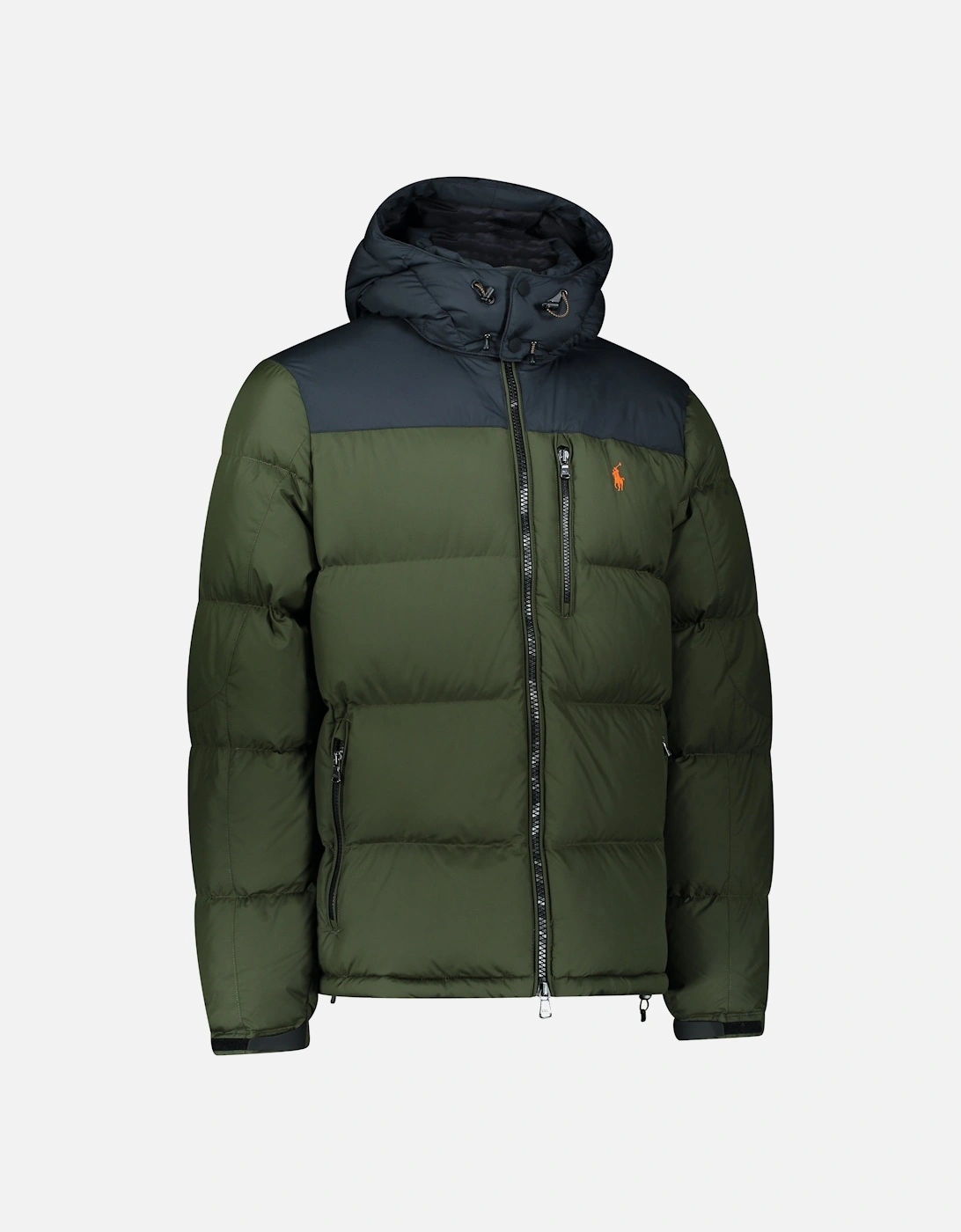 Ralph Lauren Insulated Down Feather Puffer Jacket - Military Green/Orange