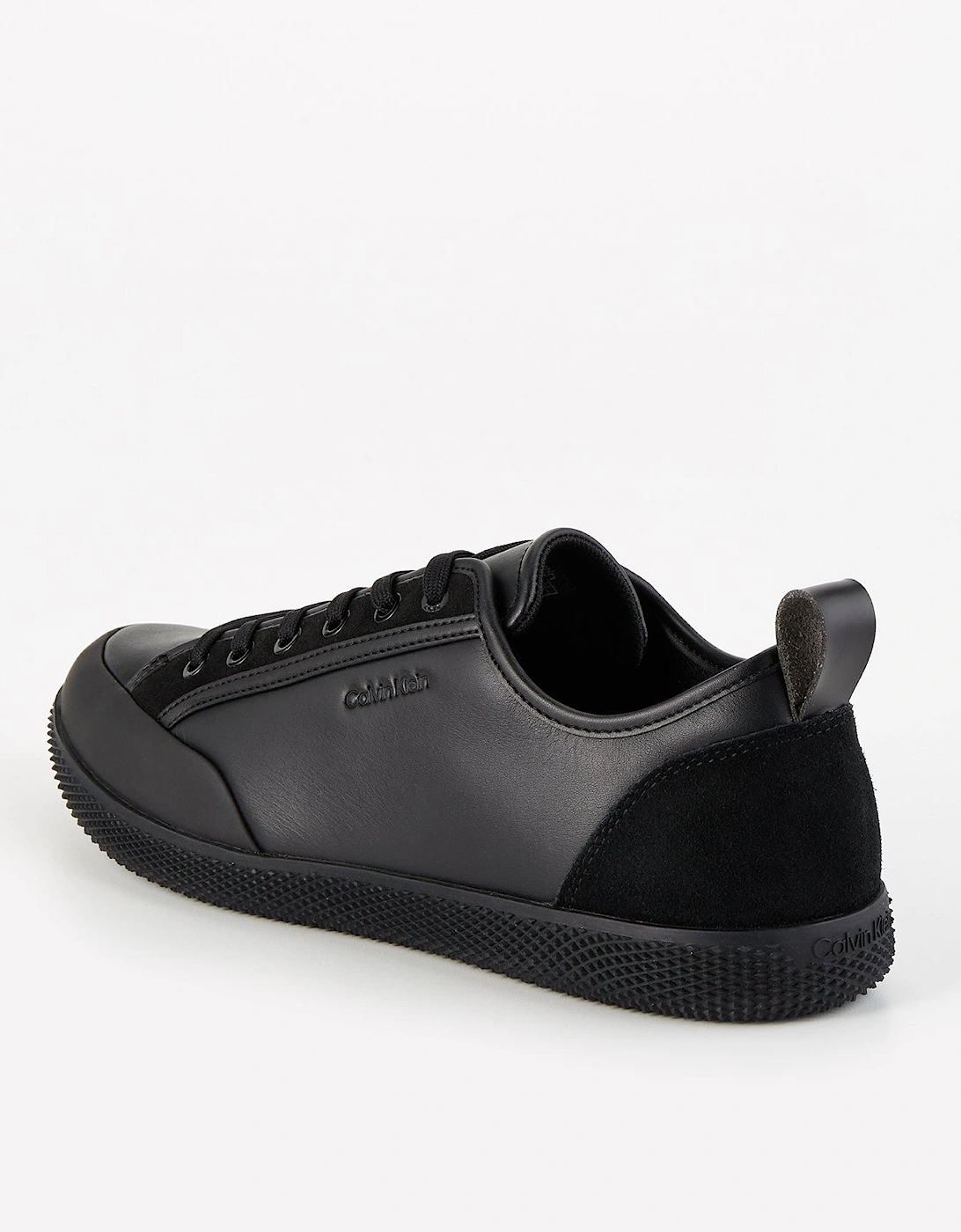 Low Top Patent Trim Lace Up Sneakers - Black