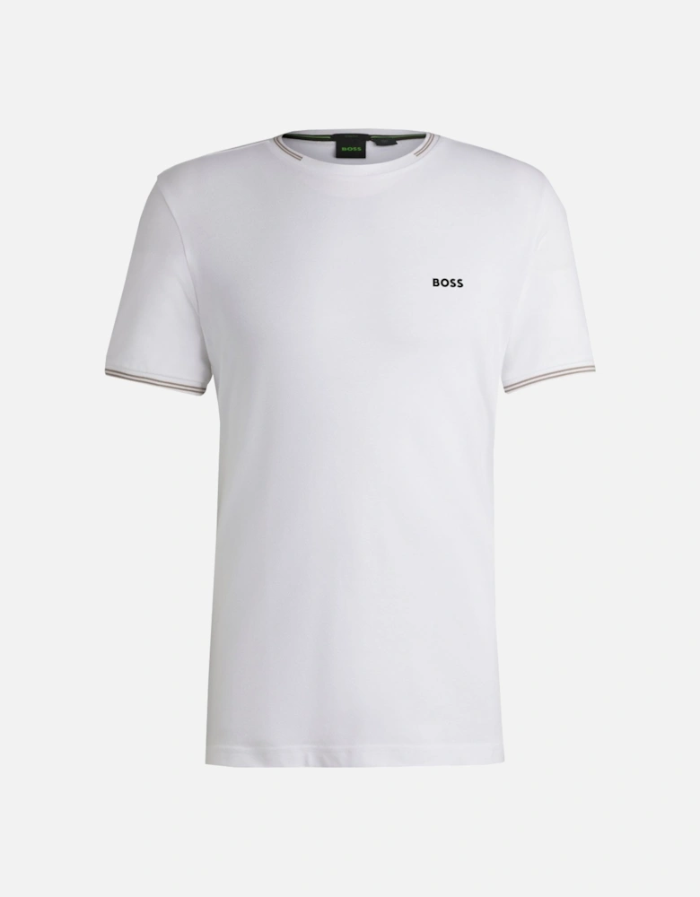 Men's White Regular Fit Taul T-shirt.