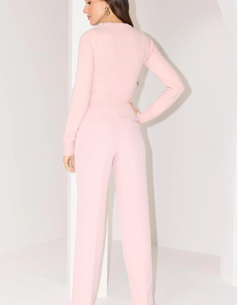 Cut Out Knitted Jumper - Pink