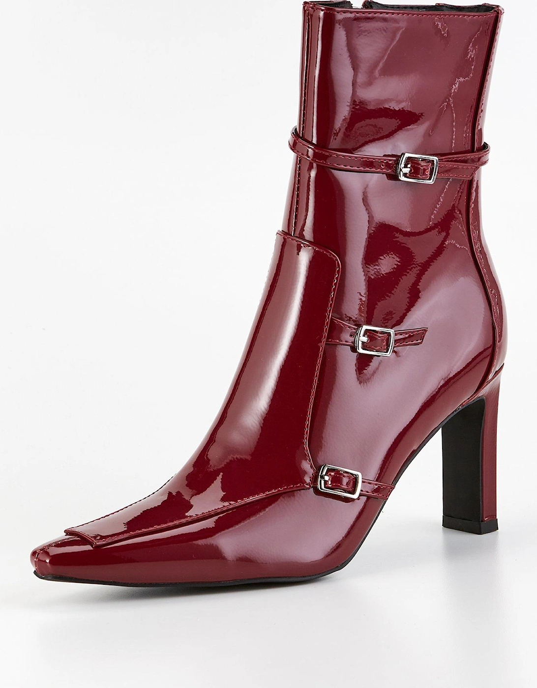 Brinkley Buckle Ankle Boot - Burgundy