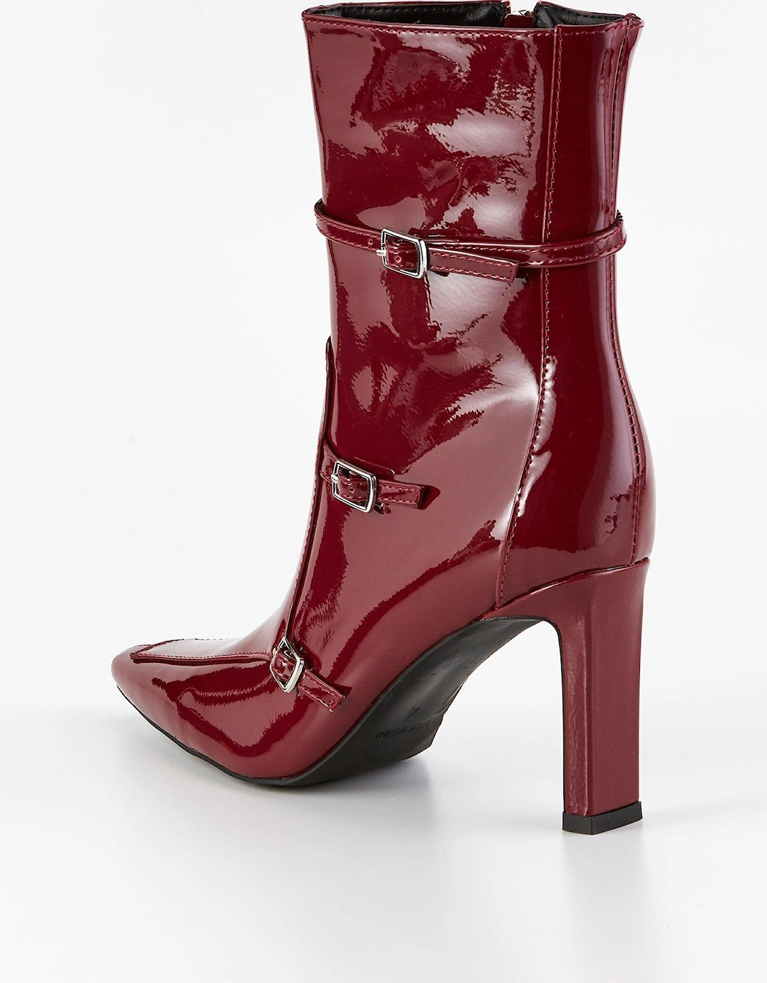 Brinkley Buckle Ankle Boot - Burgundy