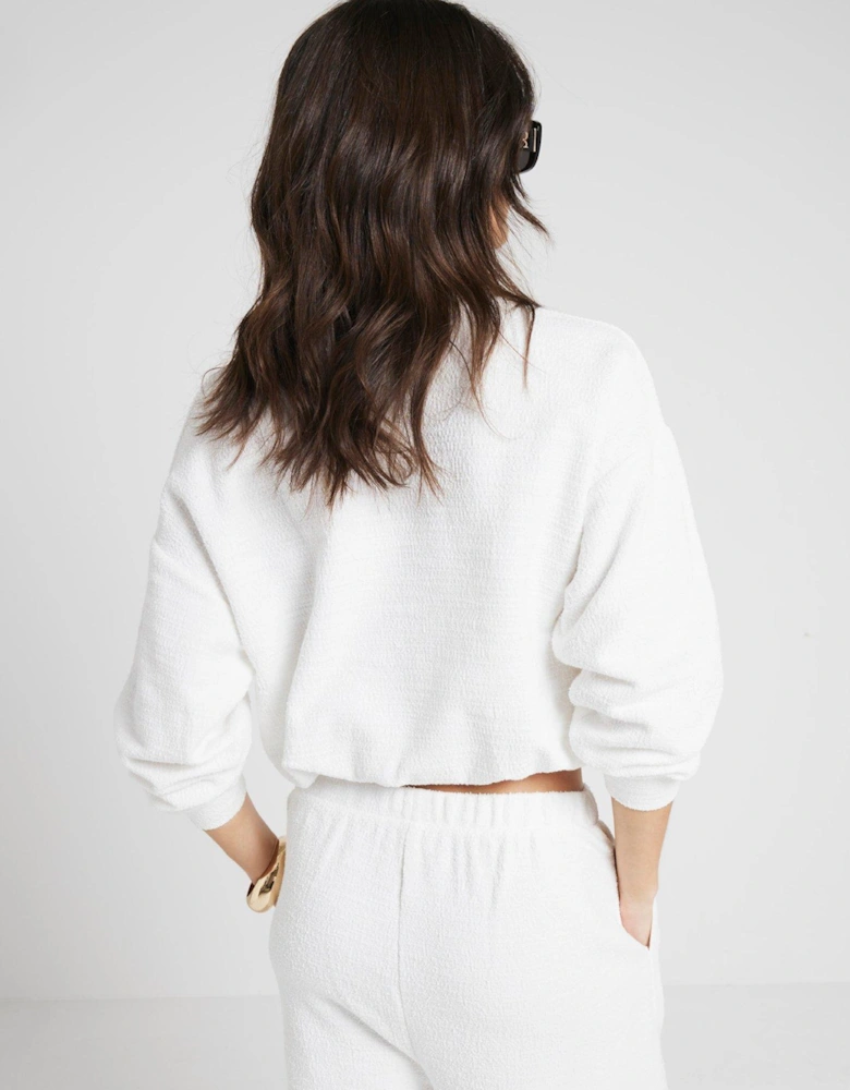 Bubble Hem Sweatshirt - Cream