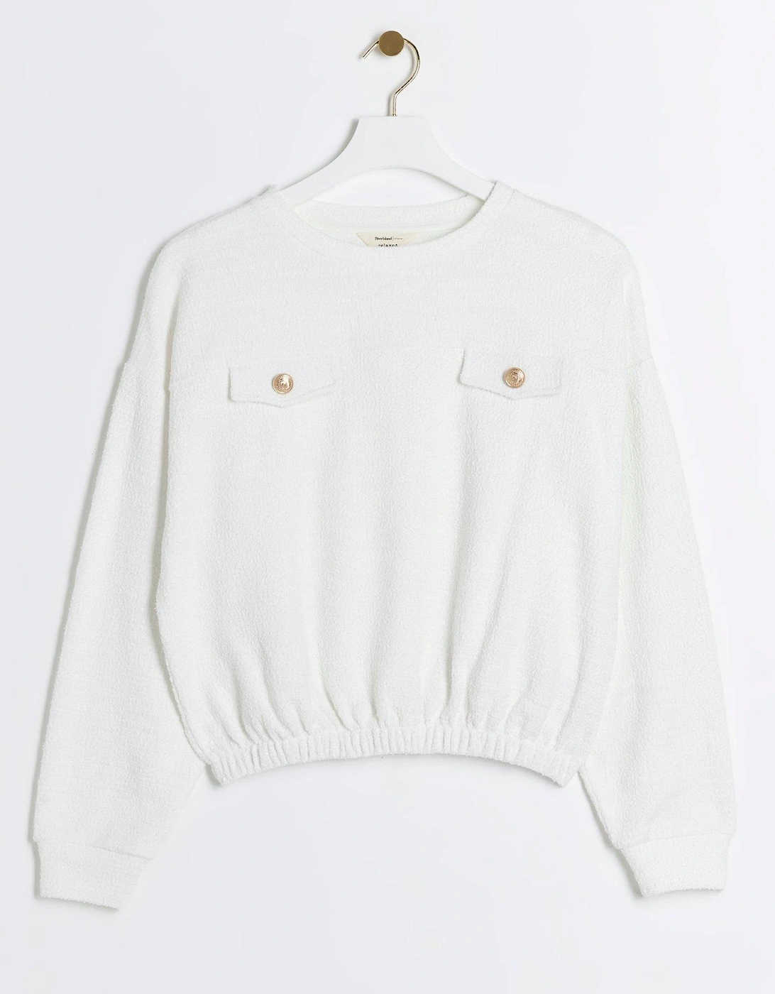 Bubble Hem Sweatshirt - Cream