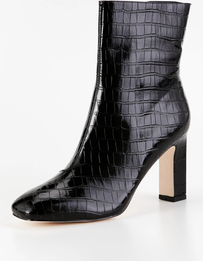 Marsell Croc Ankle Boot - Black