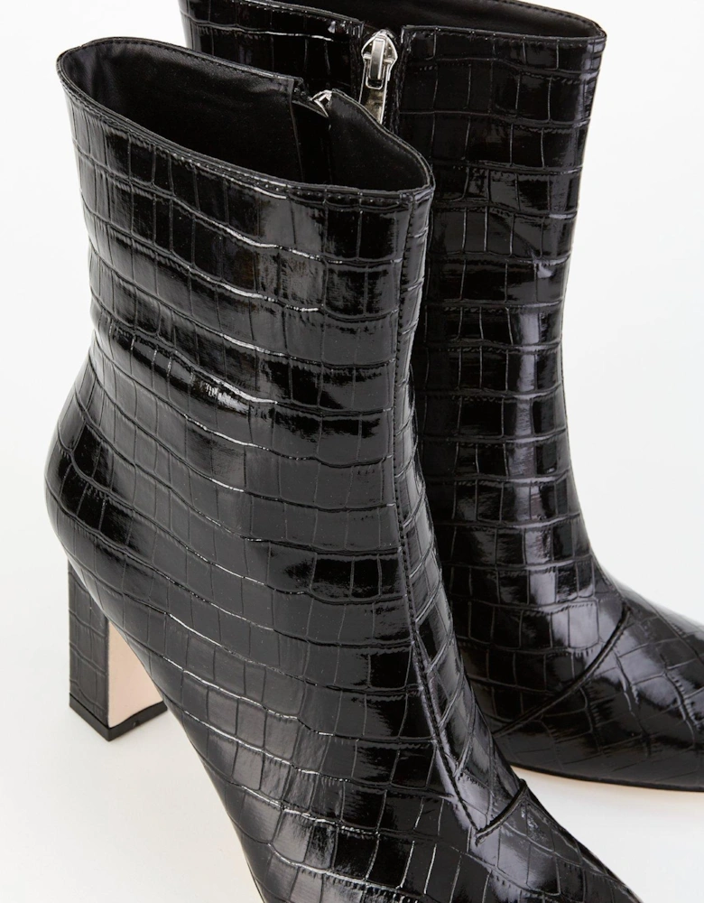 Marsell Croc Ankle Boot - Black