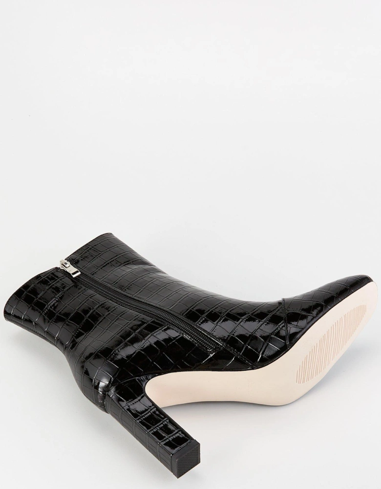 Marsell Croc Ankle Boot - Black