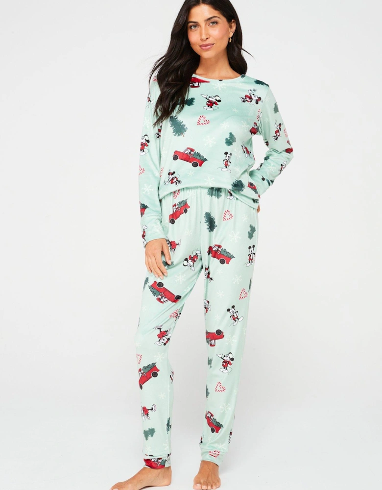 Ladies Mickey Mouse Velour Pyjama Set