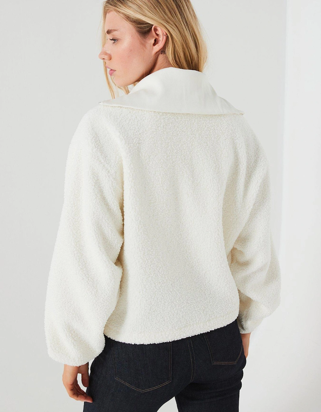 Sherpa 1/2 Zip Sweatshirt - Cream