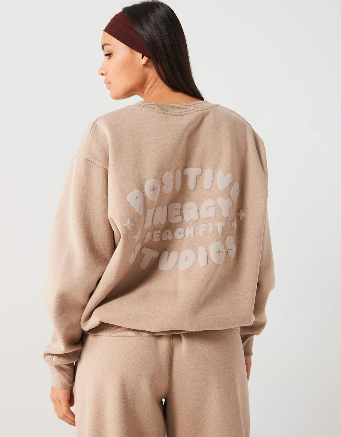 Womens Positive Energy Oversized Sweatshirt - Light Brown