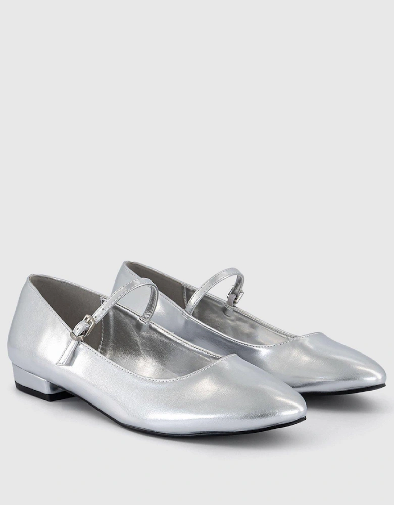 Freida Patent Mary Janes - Silver