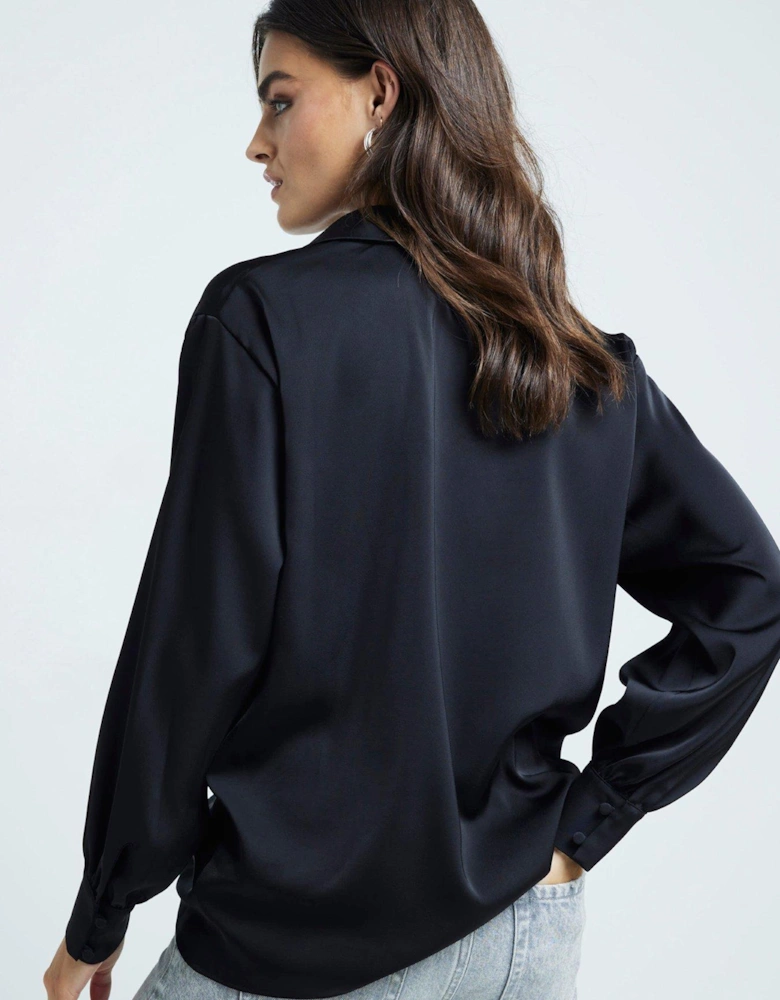 Twisted Front Blouse - Black