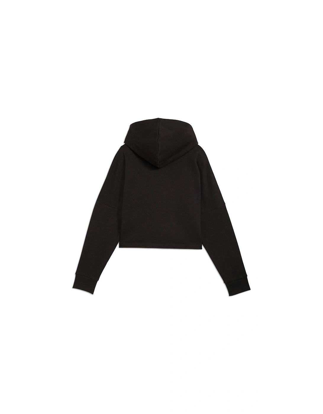 Girls Essentials Logo Cropped Hoodie - Black